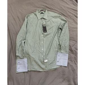 Paul Smith London Slim Fit Green & White Pin Striped Shirt